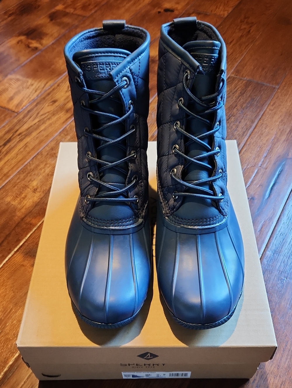 Men's Sperry Navy Waterproof Quilted Lace-Up Rain & Snow Boots
